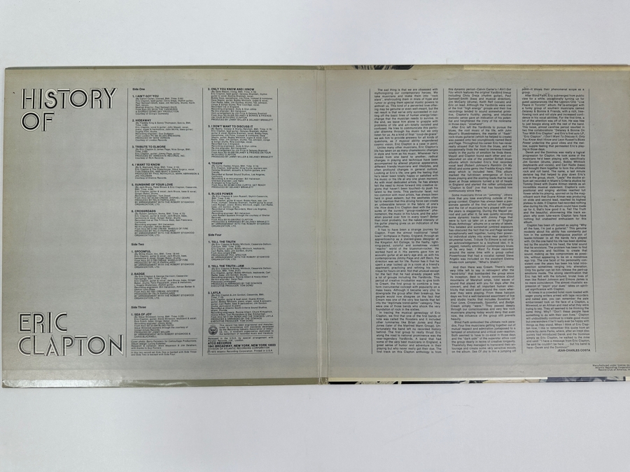 The History Of Eric Clapton Vinyl Record 2 Record Set [Photo 2]