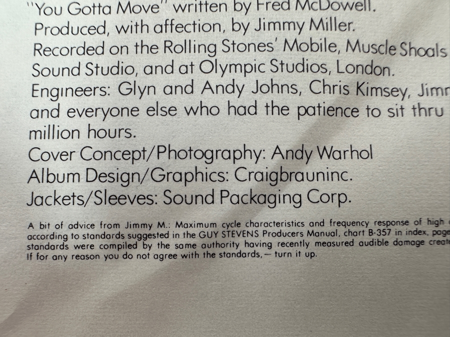 The Rolling Stones Sticky Fingers Vinyl Record COC 59100 With Original Andy Warhol Designed Working Jean Zipper [Photo 8]