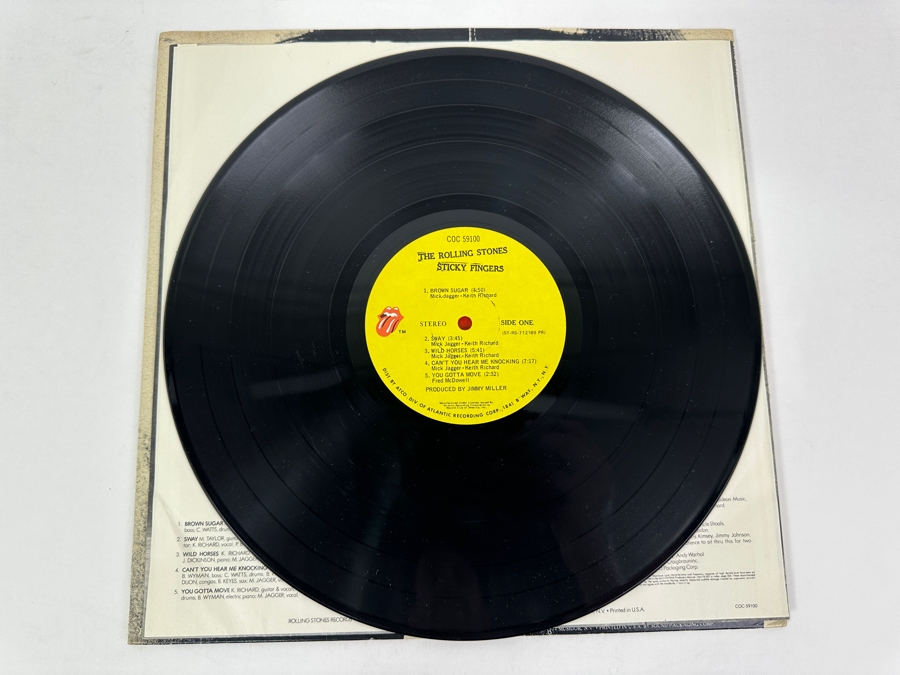 The Rolling Stones Sticky Fingers Vinyl Record COC 59100 With Original Andy Warhol Designed Working Jean Zipper [Photo 5]