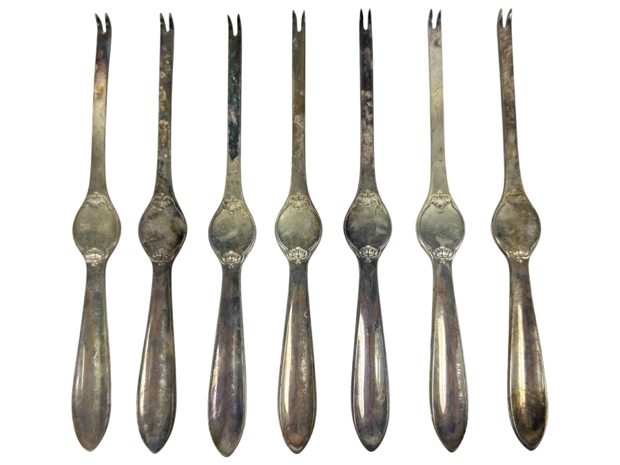 (7) ATLA Silverplate Lobster Picks Seafood Forks