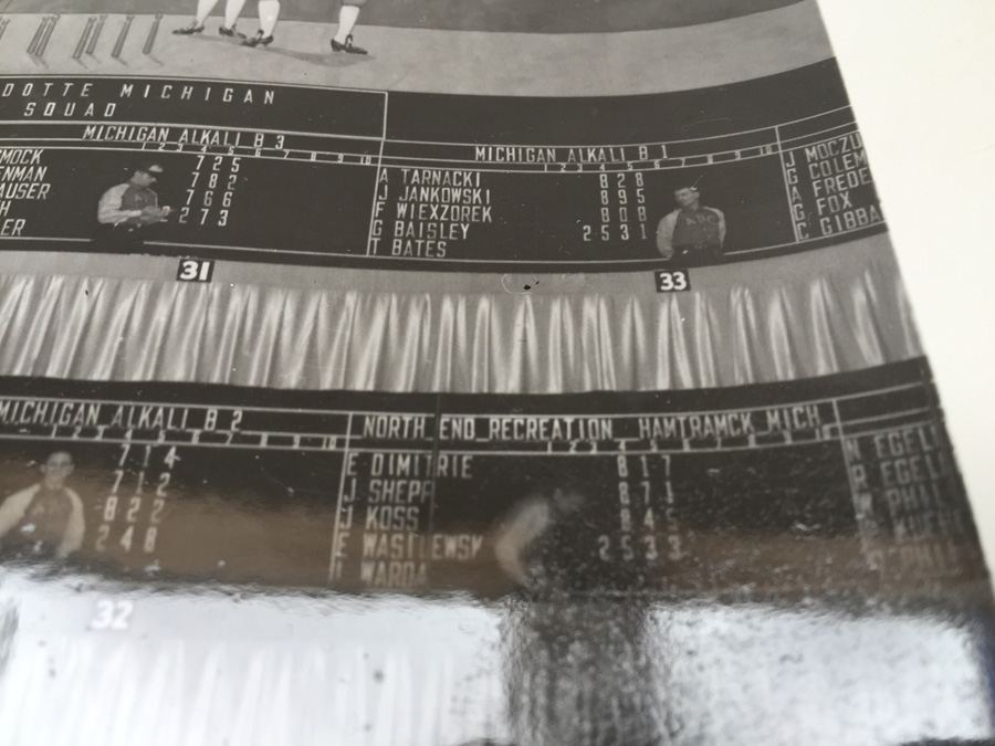 Large Vintage 1940 B&W Photo of Detroit Bowling League American Bowling Congress [Photo 16]