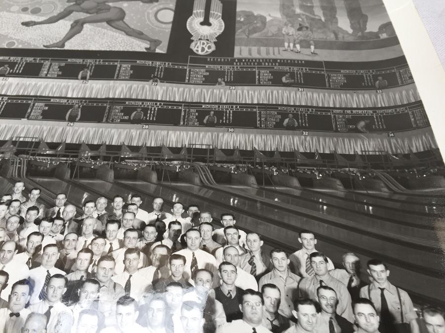 Large Vintage 1940 B&W Photo of Detroit Bowling League American Bowling Congress [Photo 14]