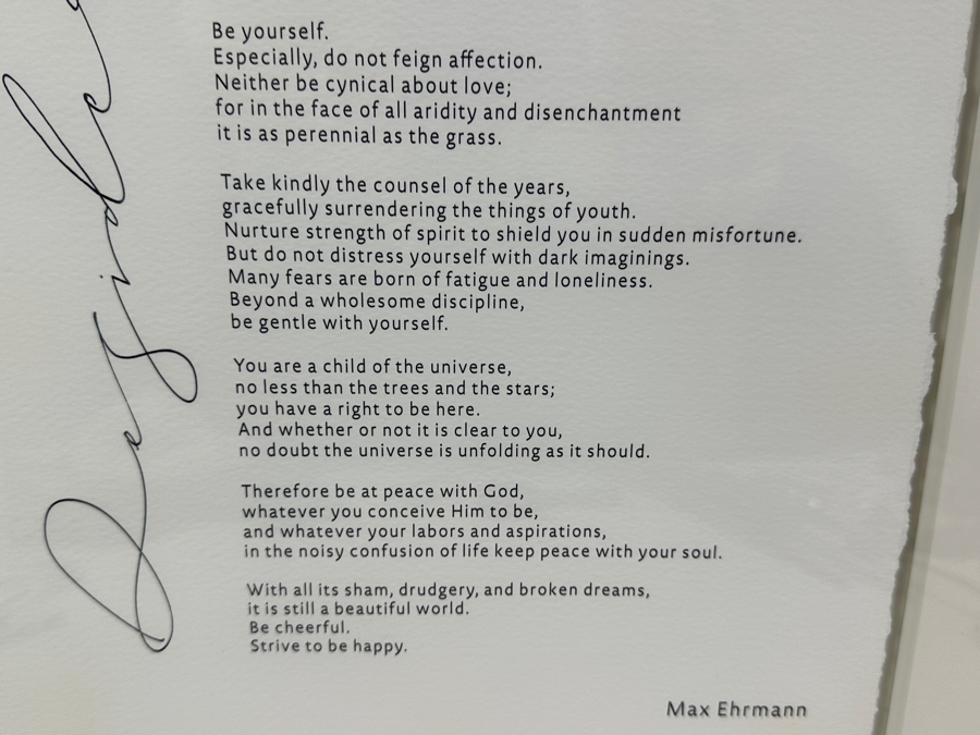 Shadowbox Framed Print Of Max Ehrmann's Poem 'Desiderata' Framed 16 X 22 [Photo 7]