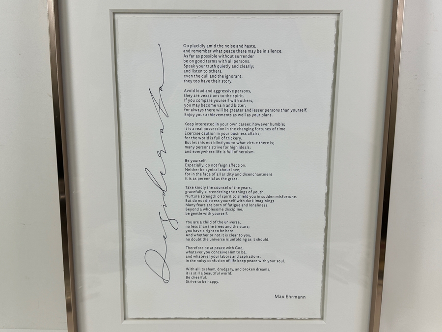 Shadowbox Framed Print Of Max Ehrmann's Poem 'Desiderata' Framed 16 X 22 [Photo 3]