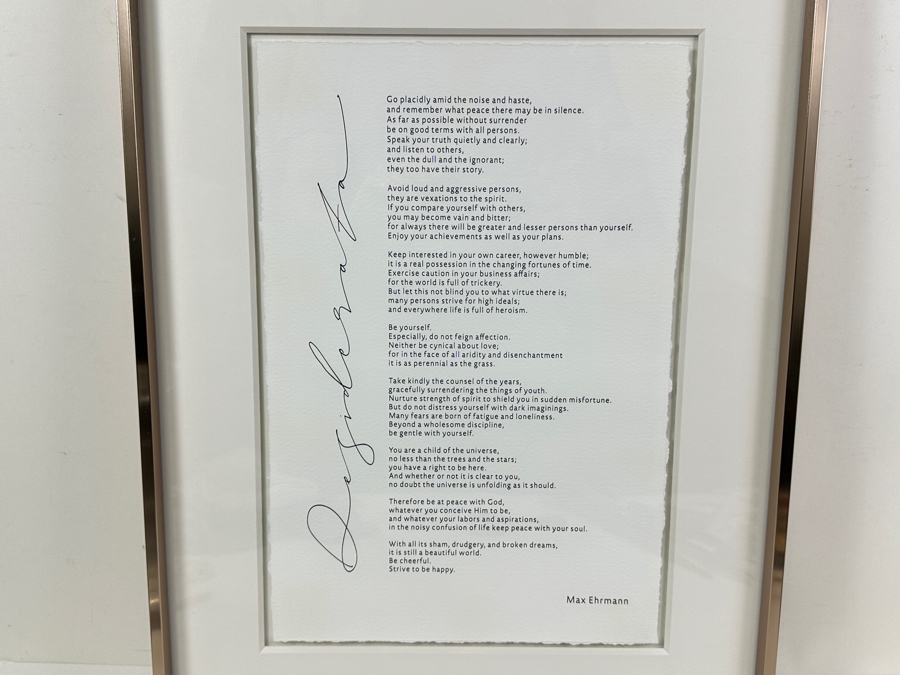 Shadowbox Framed Print Of Max Ehrmann's Poem 'Desiderata' Framed 16 X 22 [Photo 4]