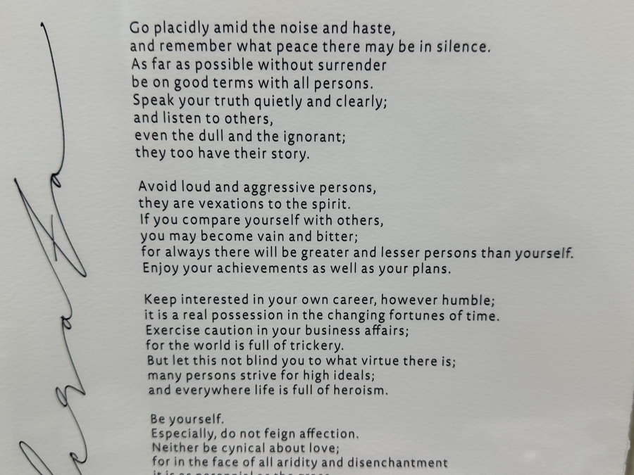 Shadowbox Framed Print Of Max Ehrmann's Poem 'Desiderata' Framed 16 X 22 [Photo 6]