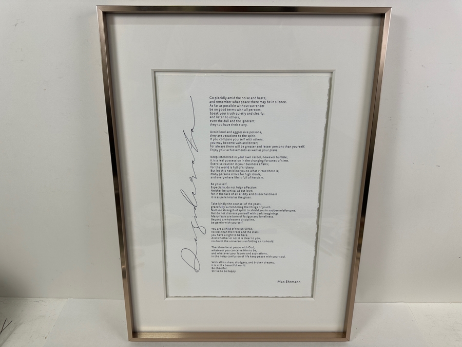 Shadowbox Framed Print Of Max Ehrmann's Poem 'Desiderata' Framed 16 X 22 [Photo 2]