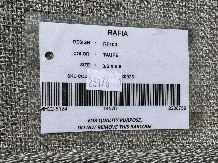 Rafia Taupe Area Rug 43 X 67 [Photo 6]