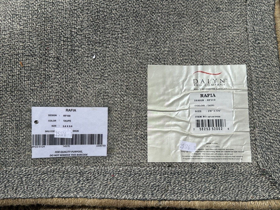 Rafia Taupe Area Rug 43 X 67 [Photo 5]