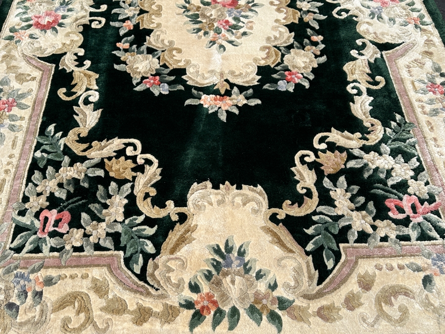 Finely Hand Knotted Aga John Oriental Chinese Silk Blend Area Rug 48 X 72 Retails $1,680 - Color Is Forest Green [Photo 4]