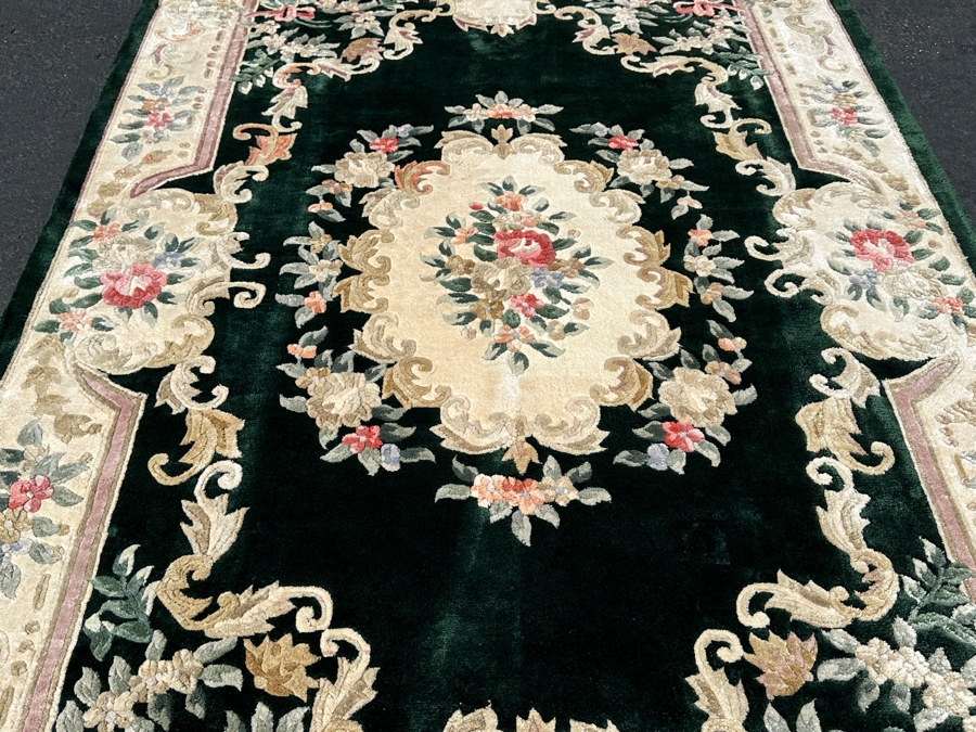 Finely Hand Knotted Aga John Oriental Chinese Silk Blend Area Rug 48 X 72 Retails $1,680 - Color Is Forest Green [Photo 5]