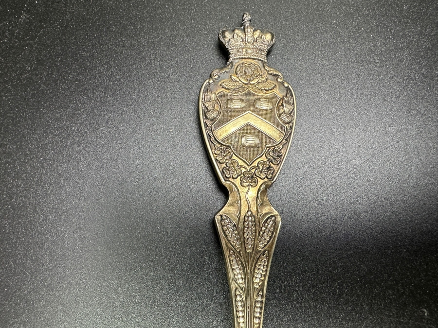 Antique 1902 Halford & Sons Sterling Silver English Coronation Spoon 9'L 116.7g Sterling Silver Melt Value $149 [Photo 6]