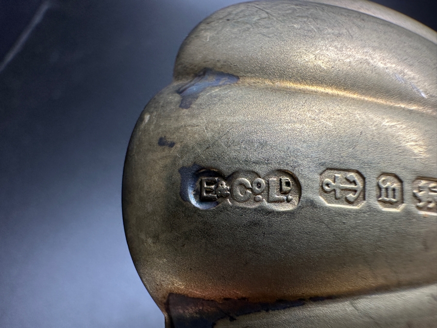 Antique English Victorian Sterling Silver Oyster Shell Spoon Birmingham 1896 Victoria R. 1837-97 9'L 111.6g Sterling Silver Melt Value $142 [Photo 11]