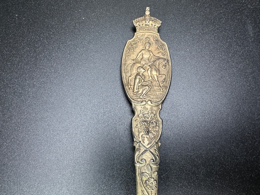 Antique English Victorian Sterling Silver Oyster Shell Spoon Birmingham 1896 Victoria R. 1837-97 9'L 111.6g Sterling Silver Melt Value $142 [Photo 3]