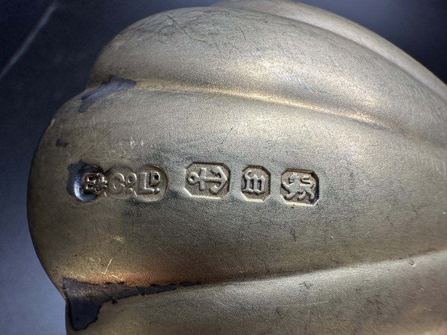 Antique English Victorian Sterling Silver Oyster Shell Spoon Birmingham 1896 Victoria R. 1837-97 9'L 111.6g Sterling Silver Melt Value $142 [Photo 13]