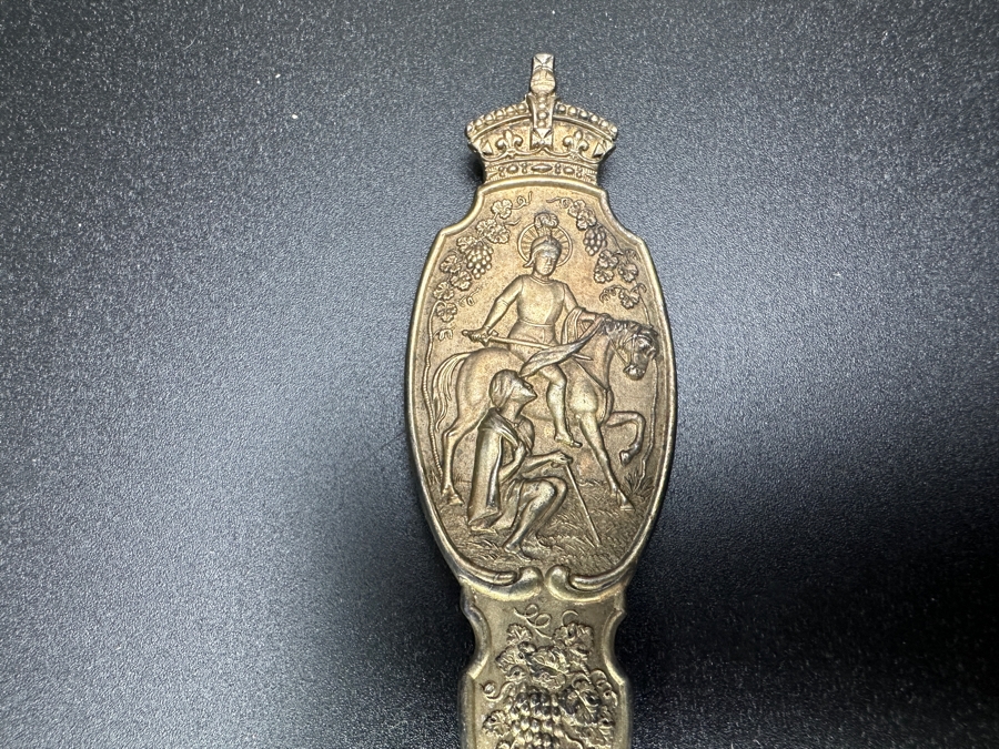 Antique English Victorian Sterling Silver Oyster Shell Spoon Birmingham 1896 Victoria R. 1837-97 9'L 111.6g Sterling Silver Melt Value $142 [Photo 4]