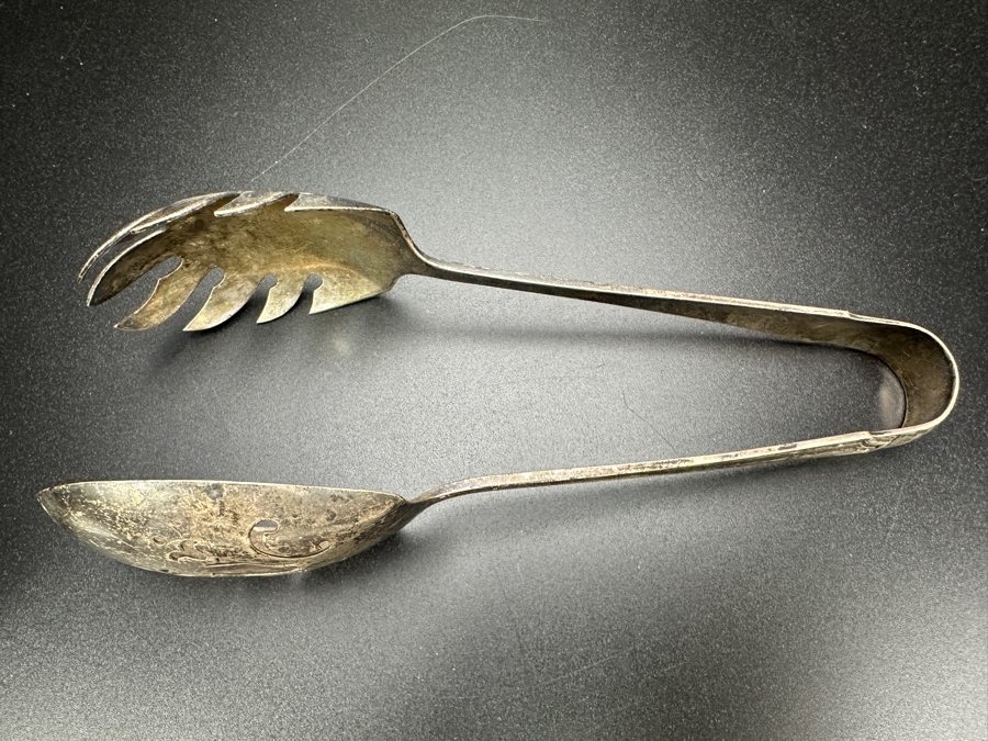 Vintage Sterling Silver Serving Tongs 66.2g Sterling Silver Melt Value $85 [Photo 5]