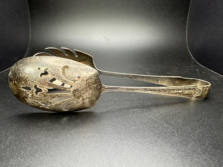 Vintage Sterling Silver Serving Tongs 66.2g Sterling Silver Melt Value $85 [Photo 6]