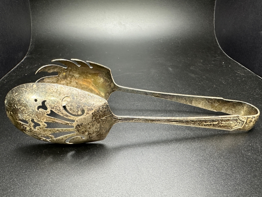 Vintage Sterling Silver Serving Tongs 66.2g Sterling Silver Melt Value $85 [Photo 4]