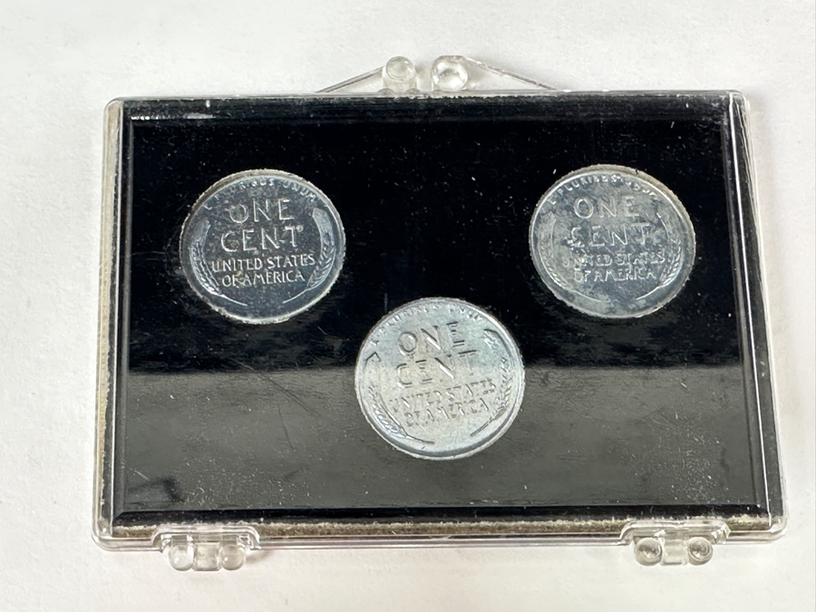 Vintage 1943 Steel Cents P S D Wartime Emergency Issue Pennies [Photo 2]