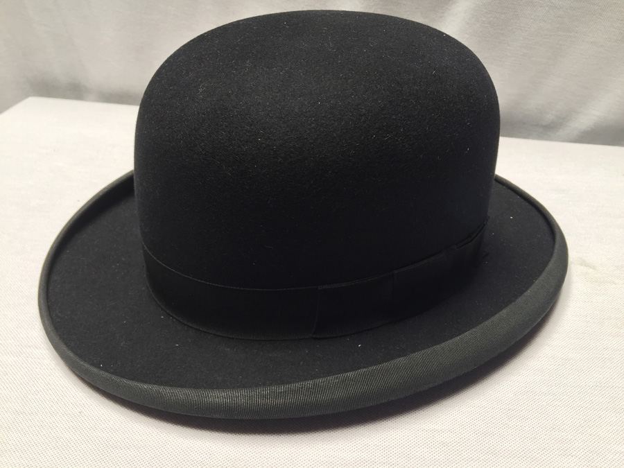 Mens Outstanding Vintage Mallory Premier Derby Bowler Hat Black sz 7