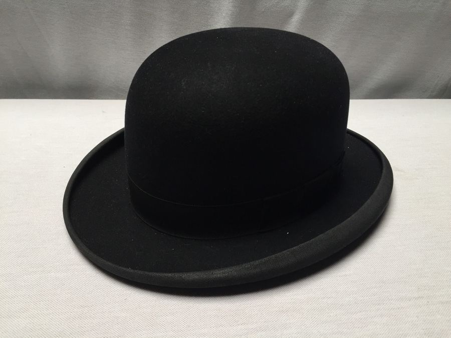Mens Outstanding Vintage Mallory Premier Derby Bowler Hat Black sz 7