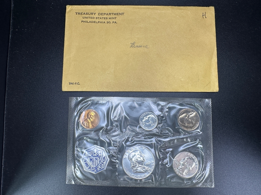 Vintage 1961 US Mint Philadelphia Proof Coin Set [Photo 2]