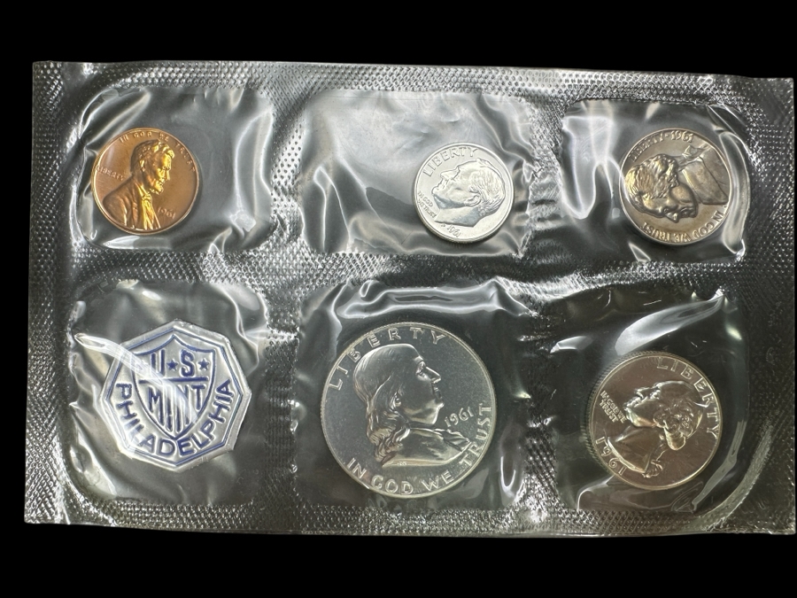 Vintage 1961 US Mint Philadelphia Proof Coin Set [Photo 1]