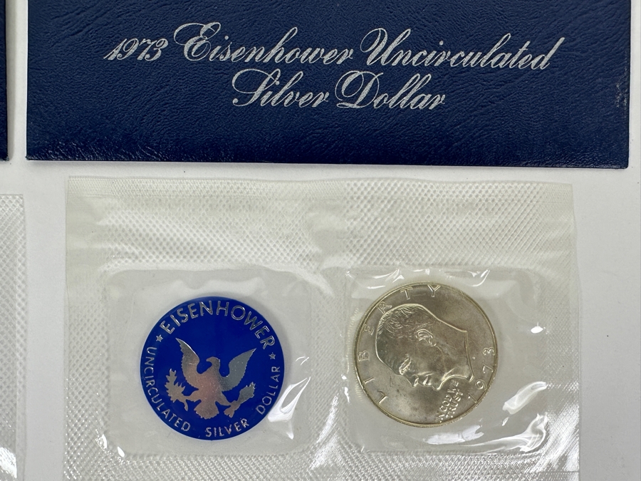 Vintage 1972 & 1973 Eisenhower Uncirculated Silver Dollars [Photo 8]