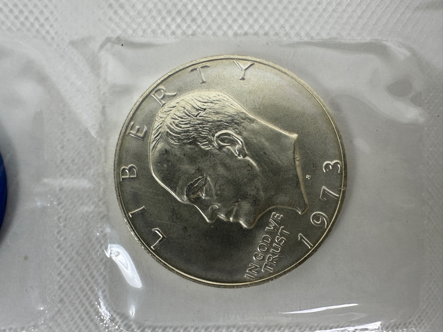 Vintage 1972 & 1973 Eisenhower Uncirculated Silver Dollars [Photo 9]