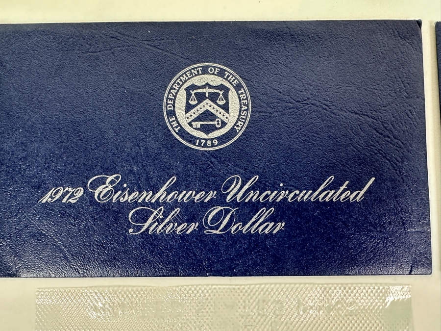 Vintage 1972 & 1973 Eisenhower Uncirculated Silver Dollars [Photo 4]