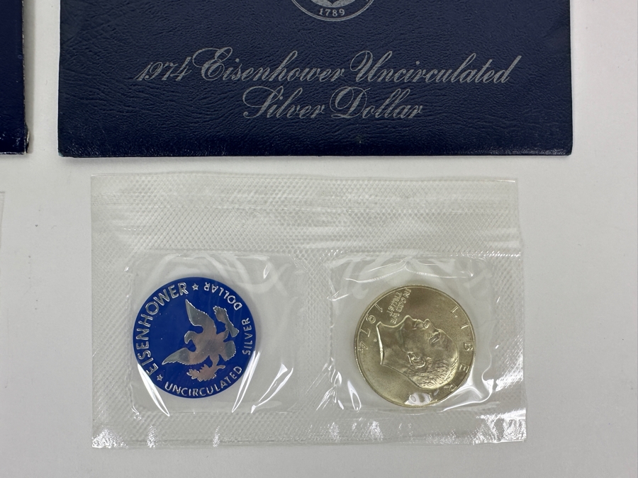 Vintage 1971 & 1974 Eisenhower Uncirculated Silver Dollars [Photo 8]