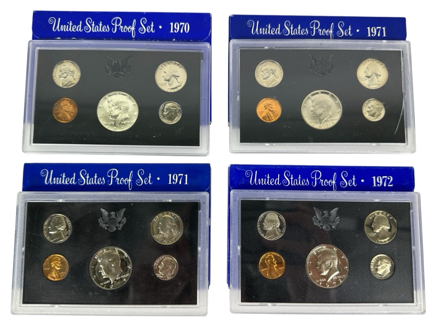 United States Proof Coin Sets From 1970, (2) 1971 & 1972 [Photo 1]