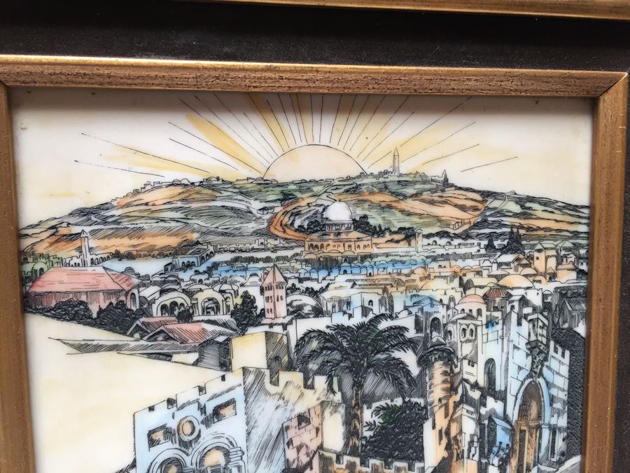 Saul Raskin (1878-1966) Etching on Bakelite Title: Jerusalem [Photo 2]