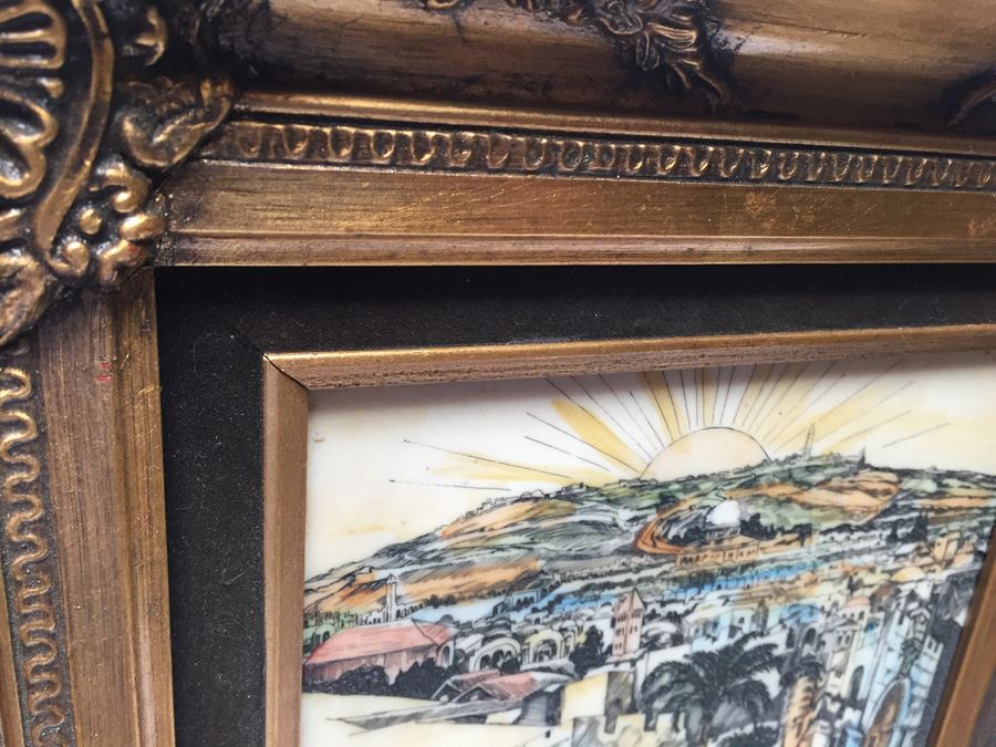 Saul Raskin (1878-1966) Etching on Bakelite Title: Jerusalem [Photo 7]