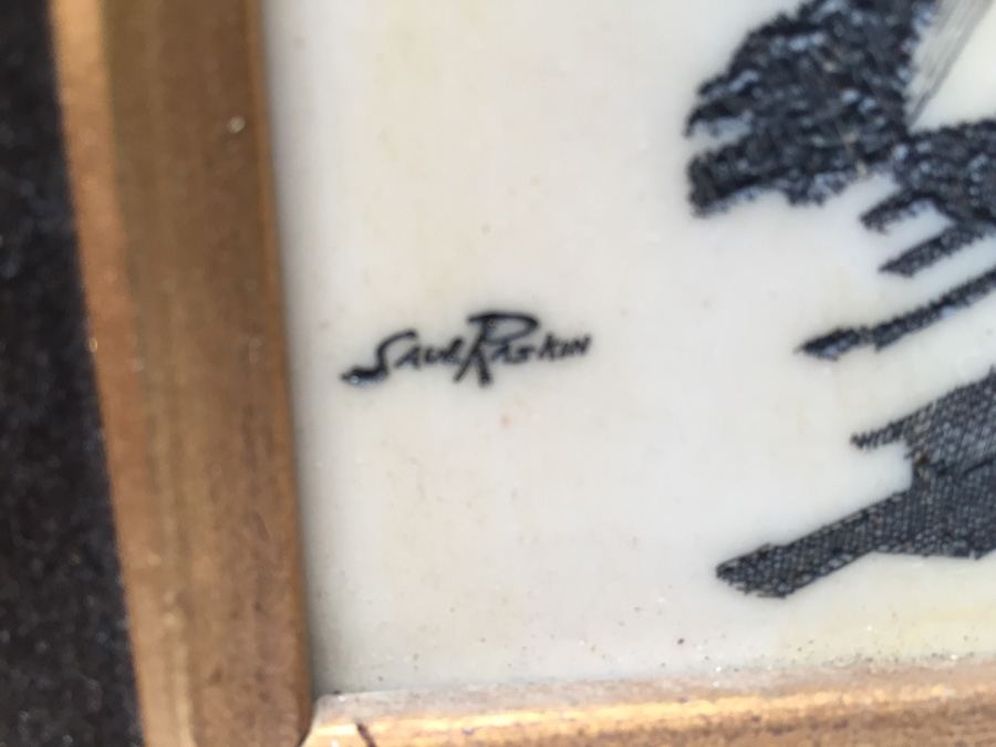 Saul Raskin (1878-1966) Etching on Bakelite Title: Jerusalem [Photo 5]