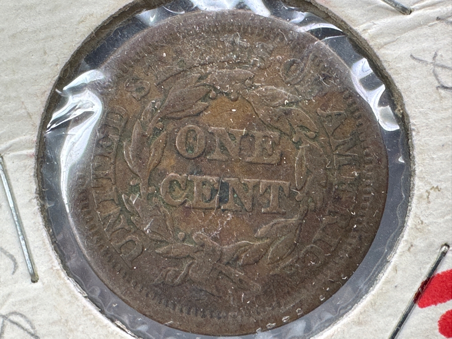 Antique 1851 Braided Hair Large US Cent [Photo 3]