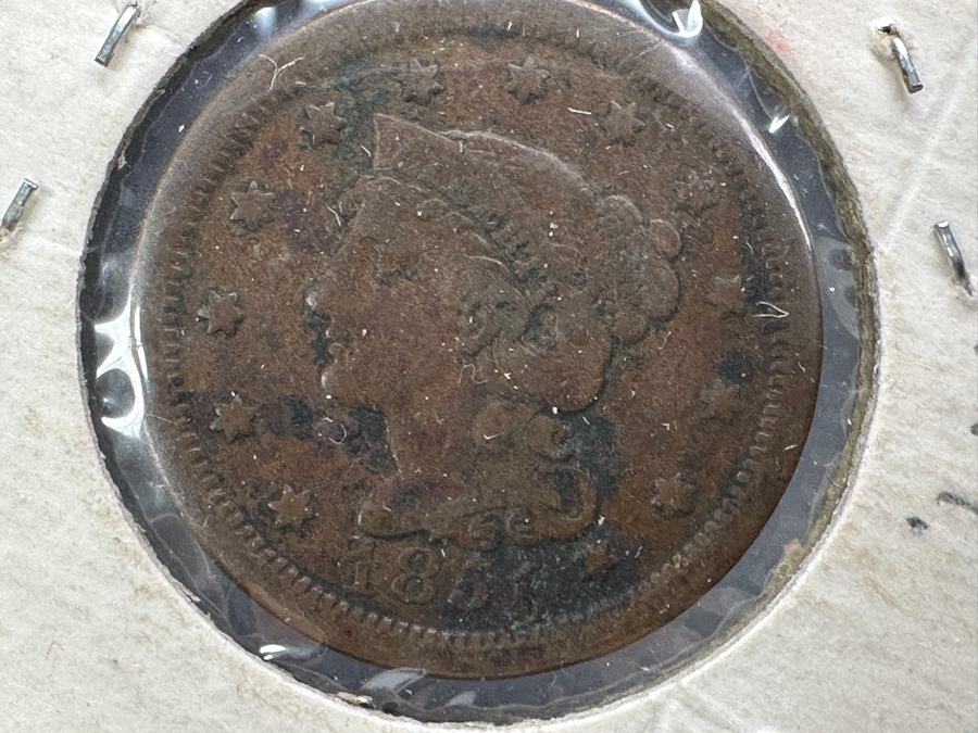 Antique 1851 Braided Hair Large US Cent