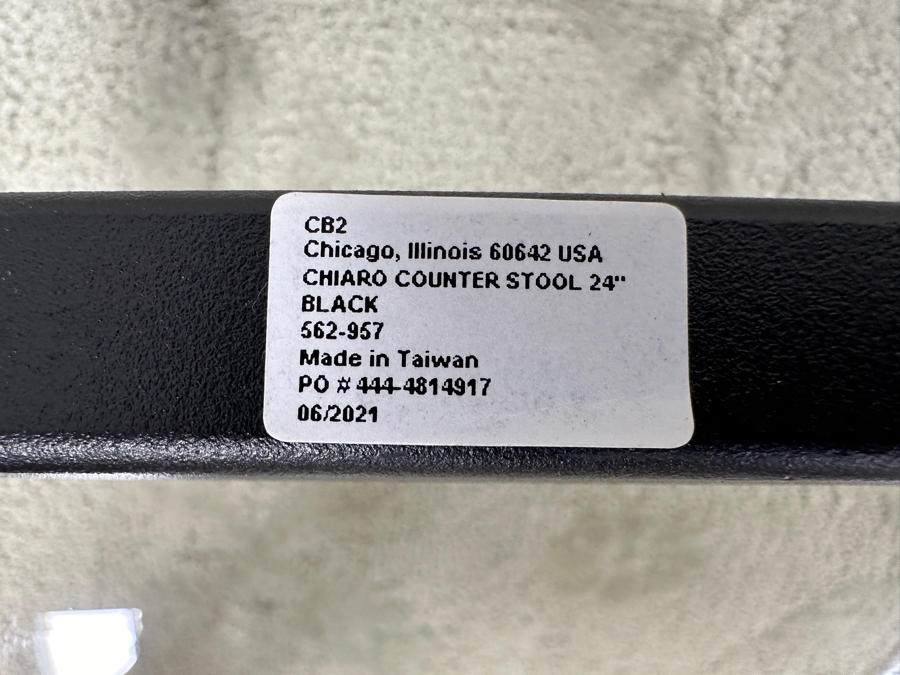 Pair Of CB2 Black Chiaro Counter Stools 24' With Acrylic Seats And Optional Icelandic Sheepskin Chair Pads 24' Seat Height, 34' Back Height [Photo 8]