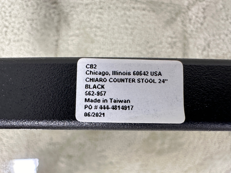 Pair Of CB2 Black Chiaro Counter Stools 24' With Acrylic Seats And Optional Icelandic Sheepskin Chair Pads 24' Seat Height, 34' Back Height [Photo 7]