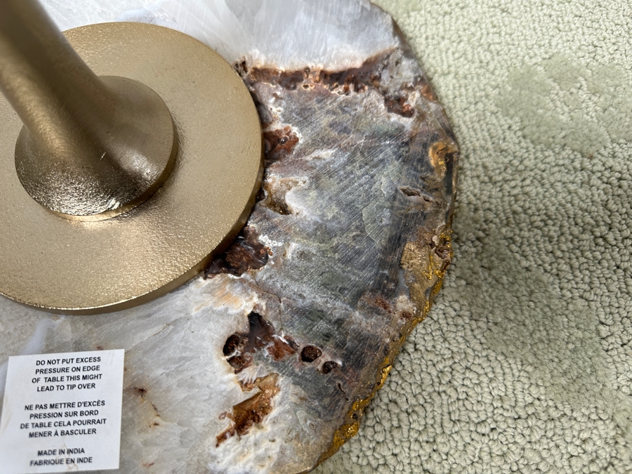 Pair Of Hand Crafted Raw Agate Side Tables 11W X 24.5H [Photo 7]