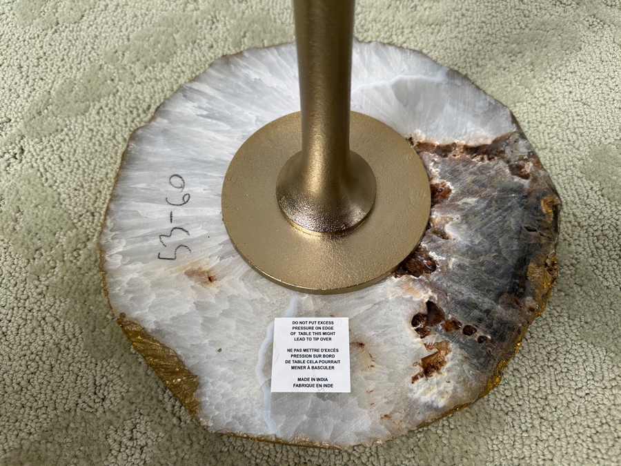 Pair Of Hand Crafted Raw Agate Side Tables 11W X 24.5H [Photo 6]