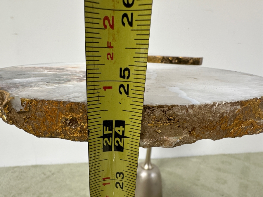Pair Of Hand Crafted Raw Agate Side Tables 11W X 24.5H [Photo 11]