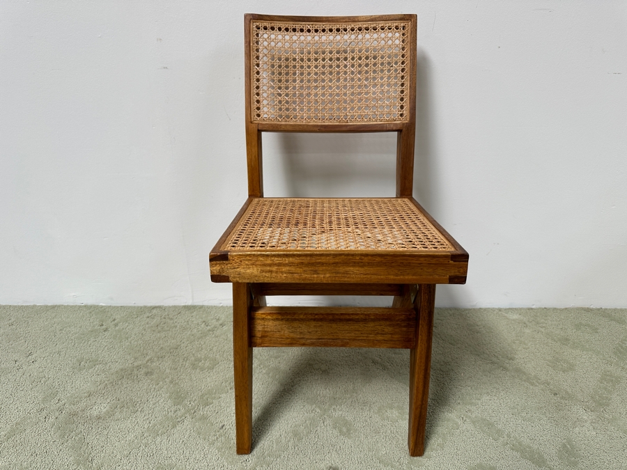 Jeanneret Wooden Cane Seat / Back Dining Side Chair By France & Son 15W X 18D X 32H [Photo 2]