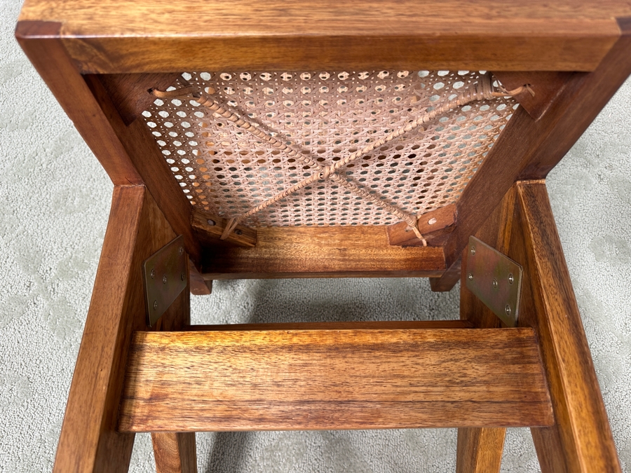 Jeanneret Wooden Cane Seat / Back Dining Side Chair By France & Son 15W X 18D X 32H [Photo 7]