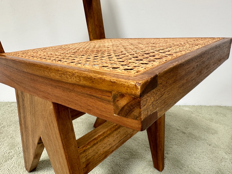 Jeanneret Wooden Cane Seat / Back Dining Side Chair By France & Son 15W X 18D X 32H [Photo 4]