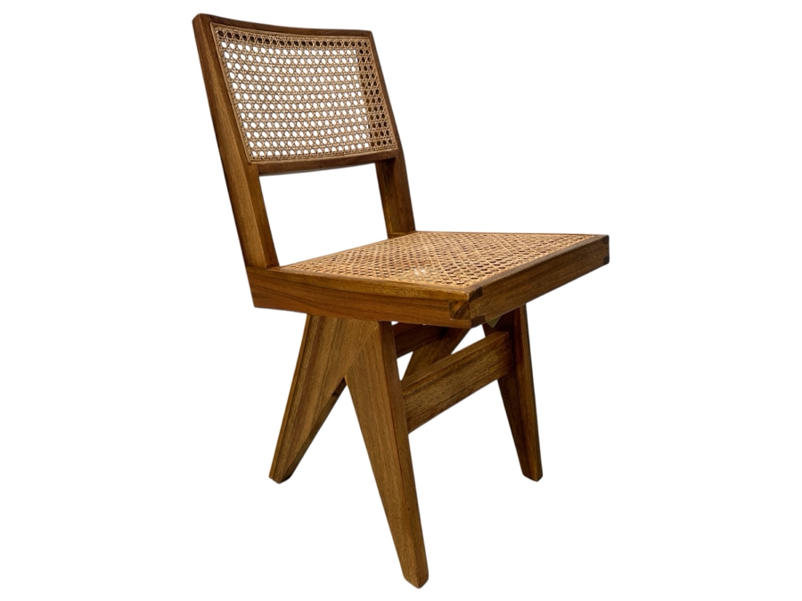 Jeanneret Wooden Cane Seat / Back Dining Side Chair By France & Son 15W X 18D X 32H [Photo 1]