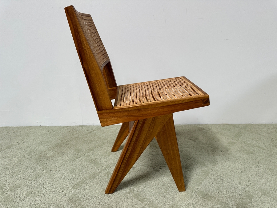 Jeanneret Wooden Cane Seat / Back Dining Side Chair By France & Son 15W X 18D X 32H [Photo 5]