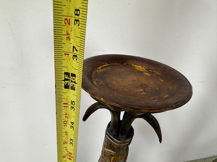 (3) Metal Freestanding Candle Holders 36'H To 47'H [Photo 4]