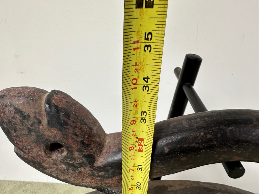 Antique Burmese Metal Temple Gong With Metal Stand And Striker 24.5W X 35H Purchased In Bangkok For $3,000 [Photo 12]